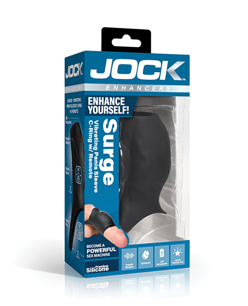 Curve Toys Jock Enhancers Surge Vibrating Penis Sleeve C - Ring w/Remote