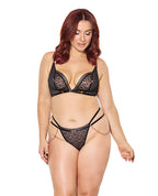 Pleasure Collection Feline Fatale Bra & G - String 2 pc Set - Black