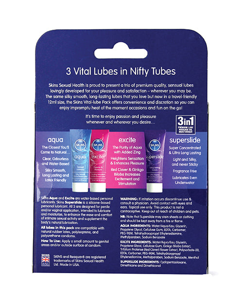 Skins Vital Lubes - Tubes Pack of 3