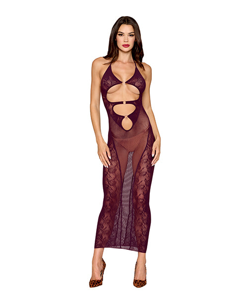 Seamless Gown w/Removable Shrug 2 pc Set - Cherry Lacquer