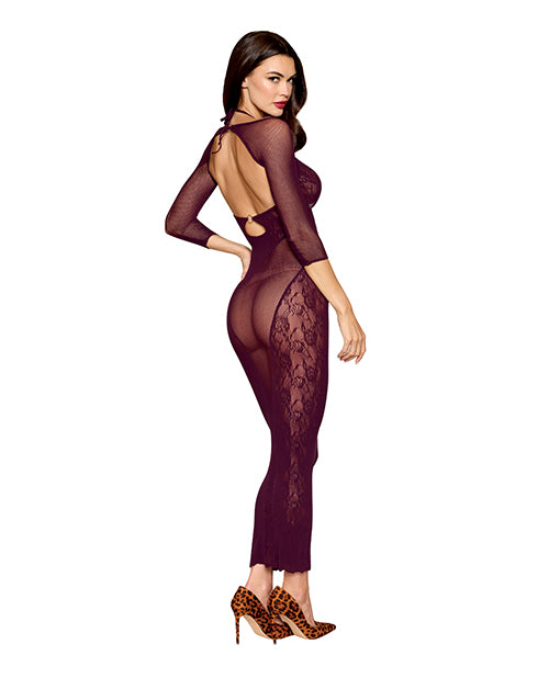 Seamless Gown w/Removable Shrug 2 pc Set - Cherry Lacquer