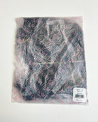 Embroidered Stretch Faux Leather and Mesh Chemise - Black