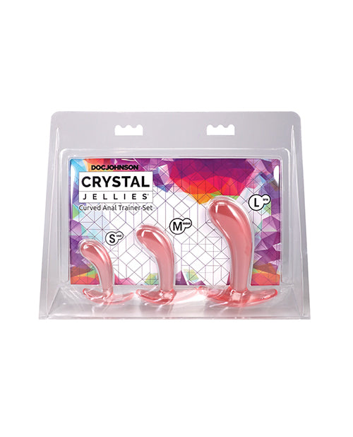 Crystal Jellies Curved Anal Trainer Set - Pink