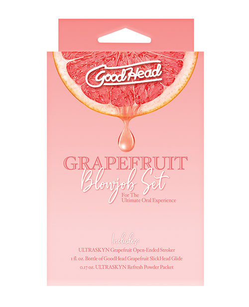 GoodHead Grapefruit Blowjob Set Includes Stroker & Slick Head Glide - Bottle Grapefruit