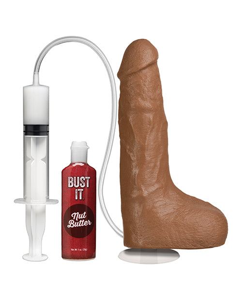 Bust It Squirting Realistic Cock w/ Nut Butter - Brown