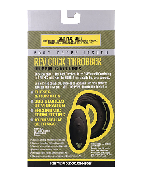 Fort Troff Rev Cock Throbber Vibrating Cock Ring - , Black