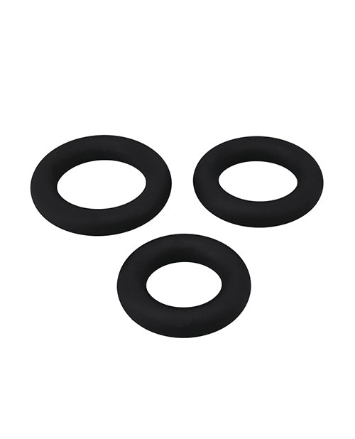 TitanMen Cushioned C - Ring 3 pc Silicone Set - Black