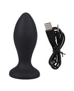 Booty Bling Jeweled Wearable 3" Vibrating Silicone Plug - Black/Purple
