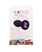 Booty Bling Jeweled Wearable 3" Vibrating Silicone Plug - Black/Purple