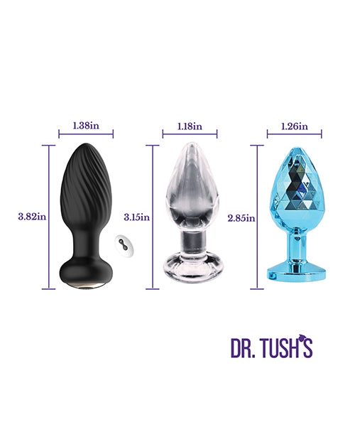 Dr. Tush' Venture Collection Anal Plug Set - Glass, Metal, Silicone