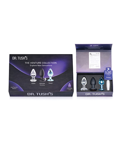 Dr. Tush' Venture Collection Anal Plug Set - Glass, Metal, Silicone