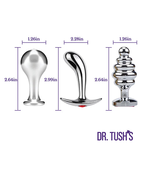 Dr. Tush' Tools of Temptation Anal Plug Set - Metal