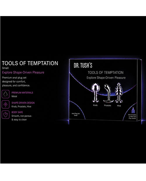 Dr. Tush' Tools of Temptation Anal Plug Set - Metal