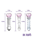 Dr. Tush' Hearts of Pleasure Collection Anal Plug Set - Glass