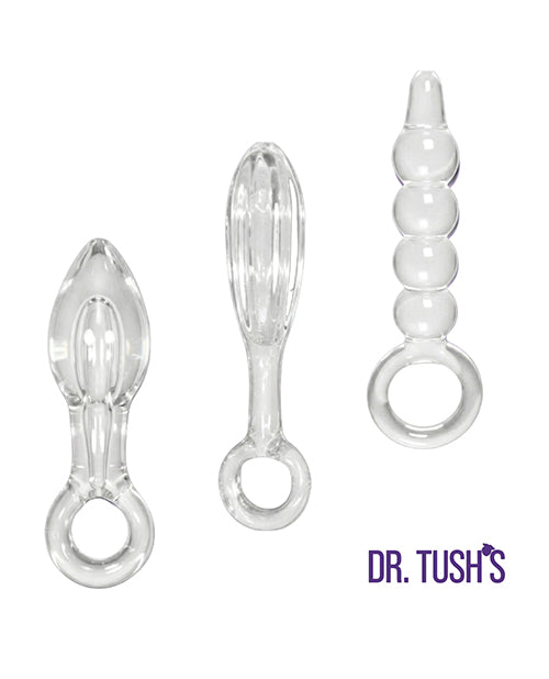 Dr. Tush' Halo of Pleasure Collection Anal Plug Set - Glass