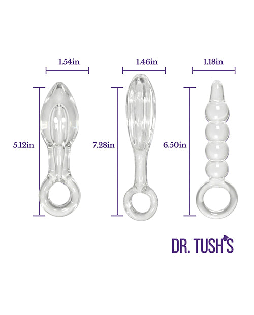 Dr. Tush' Halo of Pleasure Collection Anal Plug Set - Glass