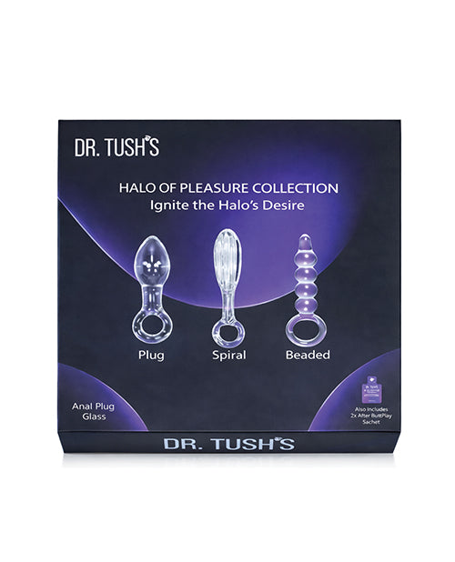 Dr. Tush' Halo of Pleasure Collection Anal Plug Set - Glass