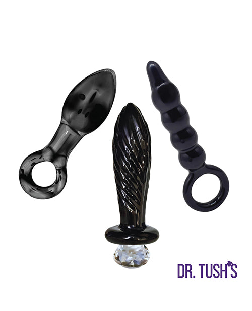 Dr. Tush' Dark Crystal Pleasures Collection Anal Plug Set - Glass