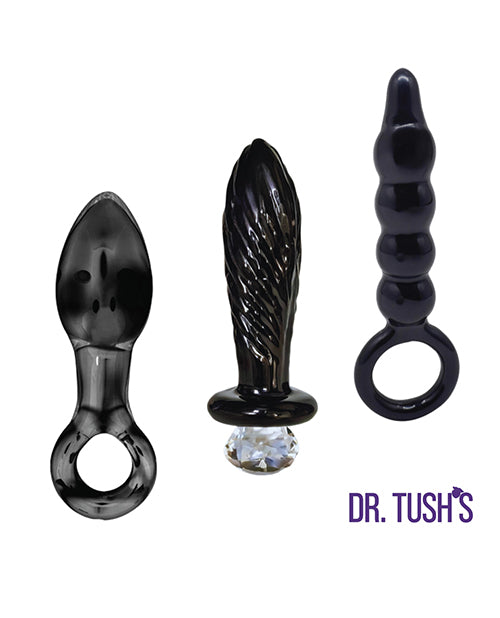 Dr. Tush' Dark Crystal Pleasures Collection Anal Plug Set - Glass