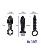 Dr. Tush' Dark Crystal Pleasures Collection Anal Plug Set - Glass