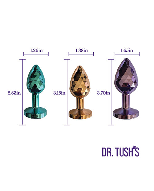 Dr. Tush' Dragon Pearls Collection Anal Plug Set - Metal