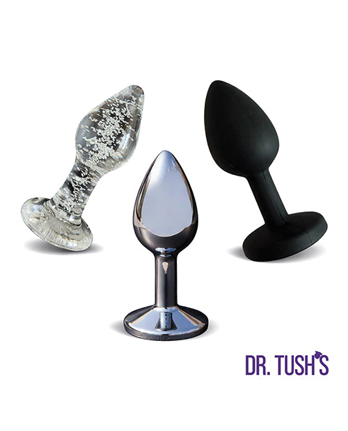 Dr. Tush' First Step Collection Anal Plug Set - Glass, Metal, Silicone