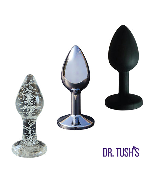 Dr. Tush' First Step Collection Anal Plug Set - Glass, Metal, Silicone