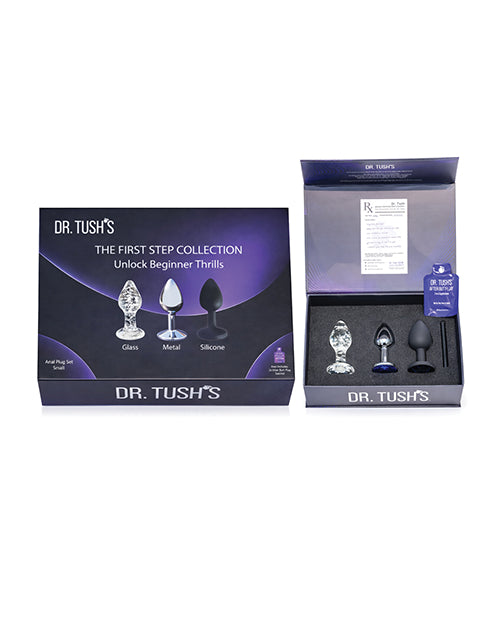 Dr. Tush' First Step Collection Anal Plug Set - Glass, Metal, Silicone