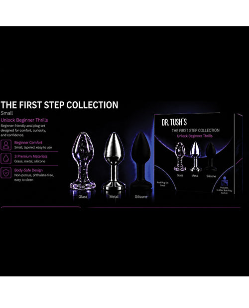 Dr. Tush' First Step Collection Anal Plug Set - Glass, Metal, Silicone