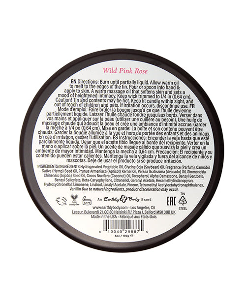 Earthly Body at Night Candle - Wild Pink Rose