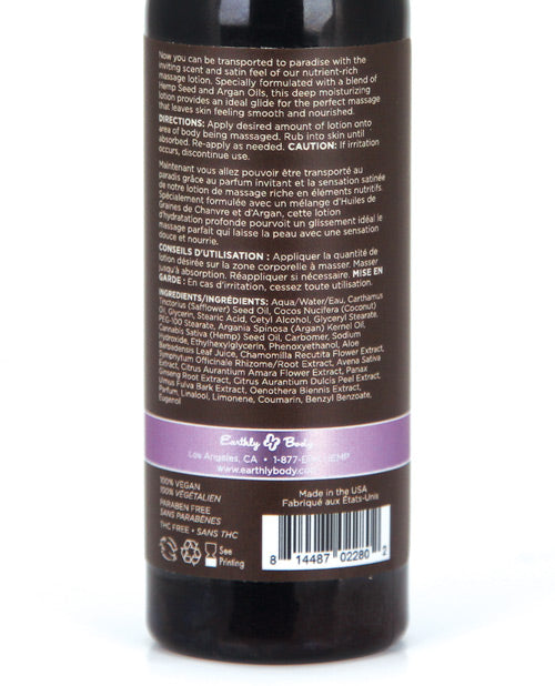 Earthly Body Hemp Seed Massage Lotion - Lavender