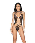 Fishnet Teddy w/Jewel Detail Black