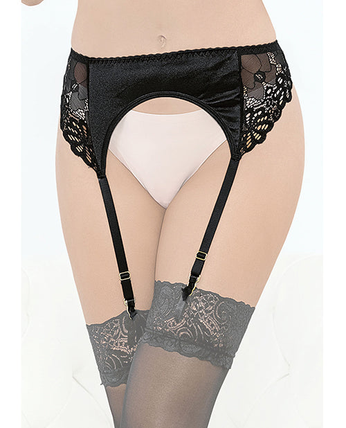 Satin & Lace Garterbelt Black