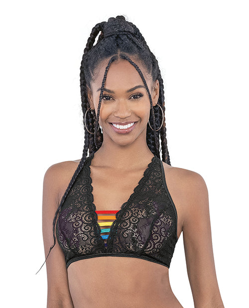 Pride Lace Rainbow Strappy Top Black