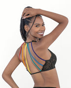 Pride Lace Rainbow Strappy Top Black