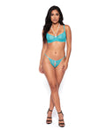 Pearl Obsession Lace Bra & Pearl Crotch Panty 2 pc Set - Frosted Mint