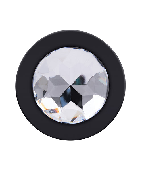 Gemsations 3 pc 2.75" & 3.15" & 3.7" Silicone Bling Bling Butt Plug Training Set - Black