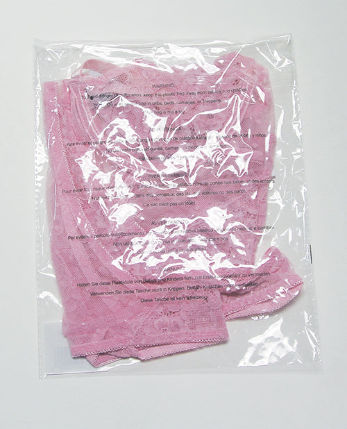 Julia Lace & Dotted Mesh Cami Top w/Thong 2 pc Set - Baby Pink