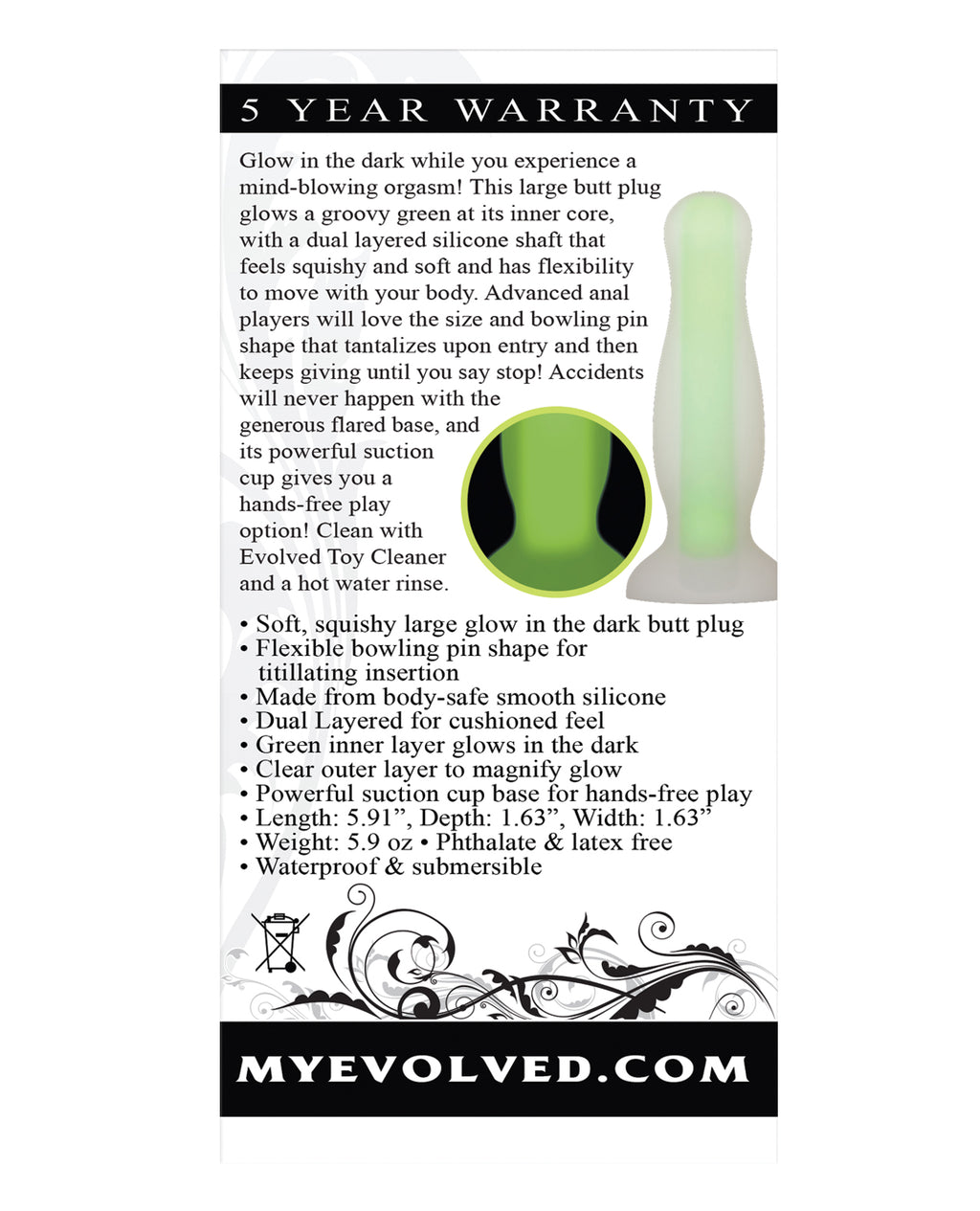 Evolved Luminous Anal Plug - Green