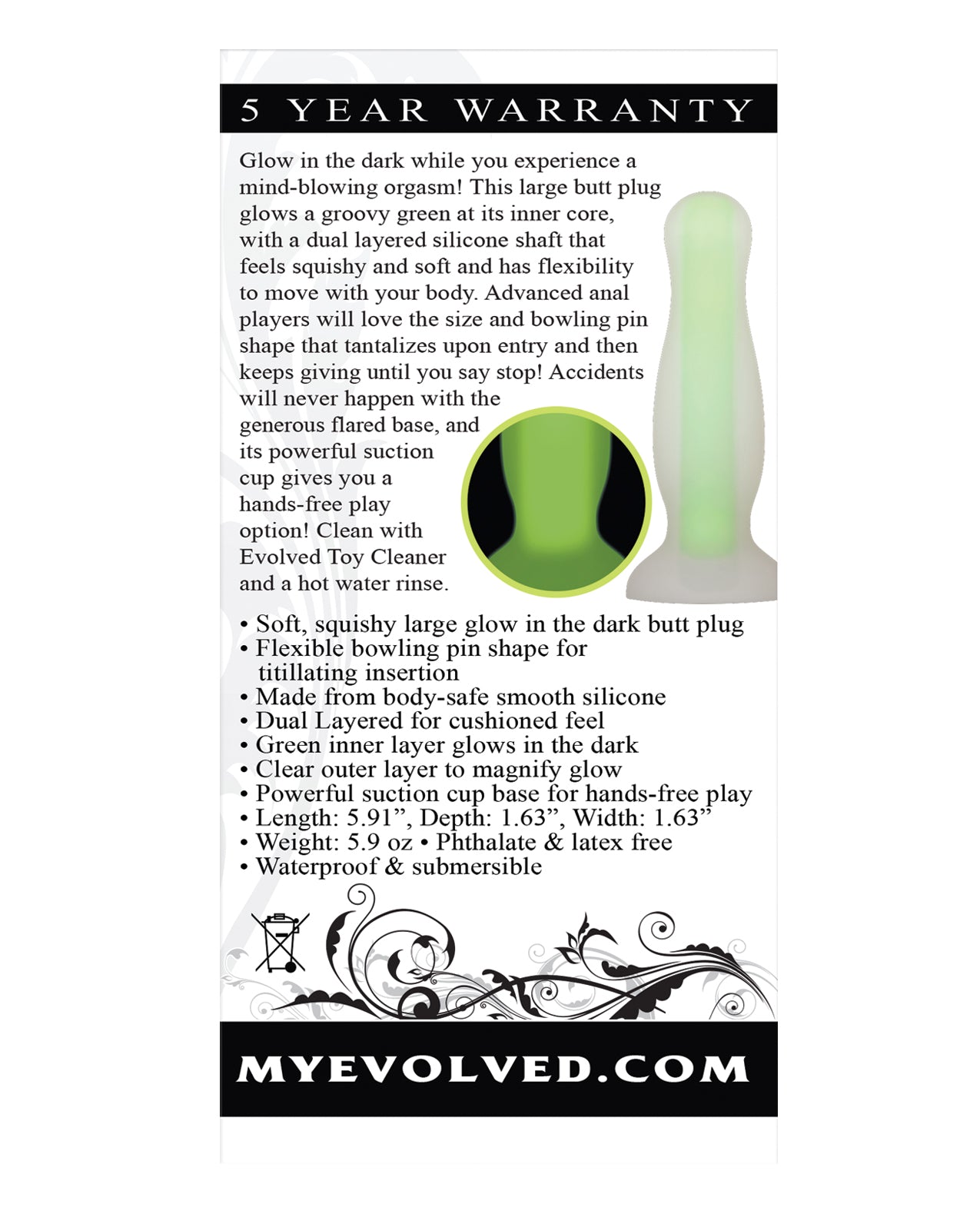 Evolved Luminous Anal Plug - Green