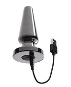 Evolved Advanced Vibrating Rechargeable Metal Plug - Black