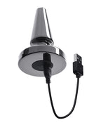 Evolved Beginner Vibrating Rechargeable Metal Plug - Black
