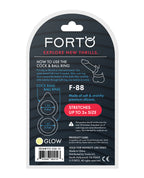 Forto F - 88 Double Ring Liquid Silicone Cock Ring - Glow in the Dark