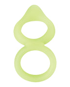 Forto F - 88 Double Ring Liquid Silicone Cock Ring - Glow in the Dark