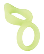 Forto F - 88 Double Ring Liquid Silicone Cock Ring - Glow in the Dark