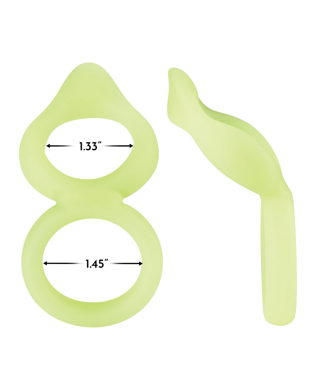 Forto F - 88 Double Ring Liquid Silicone Cock Ring - Glow in the Dark