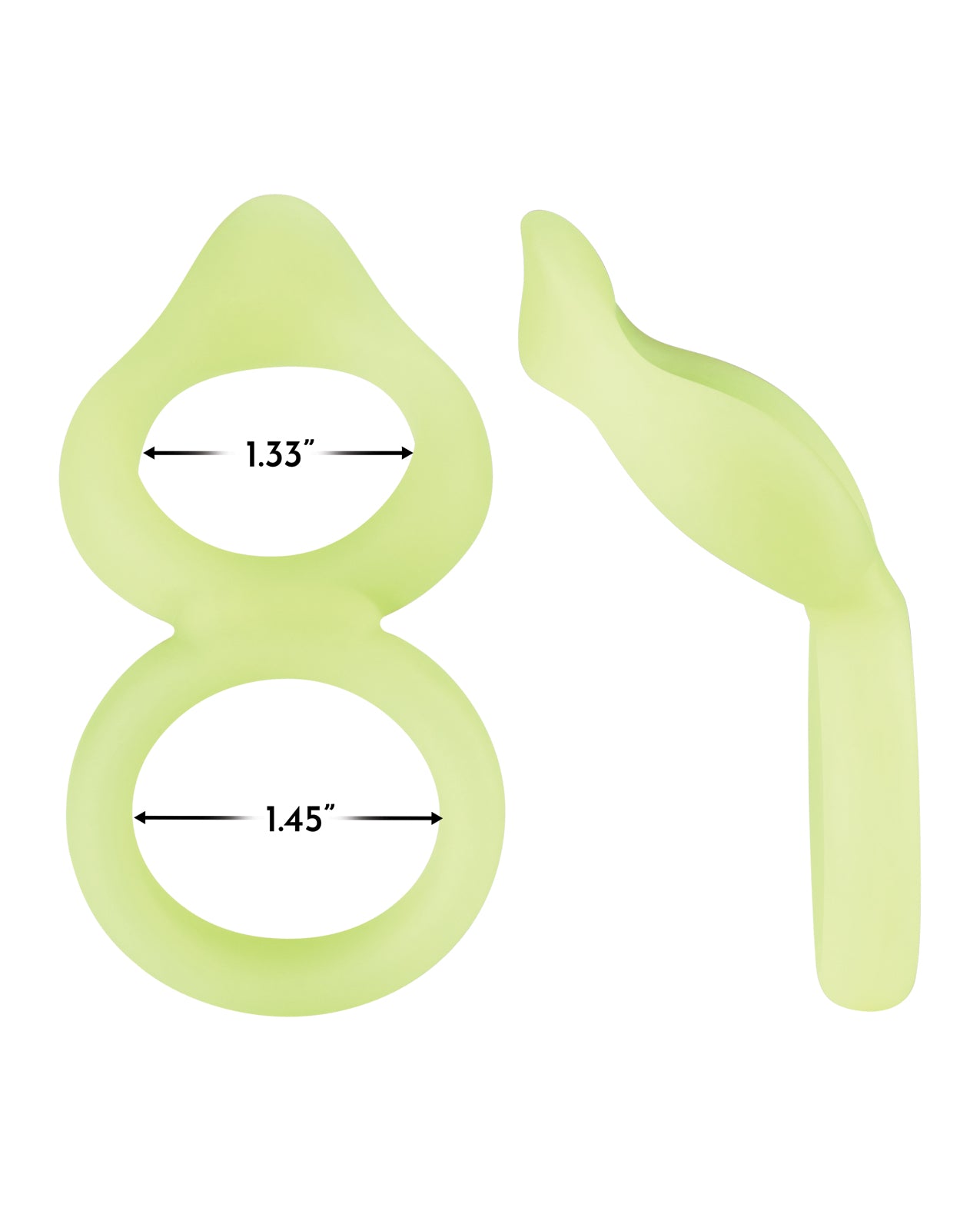 Forto F - 88 Double Ring Liquid Silicone Cock Ring - Glow in the Dark