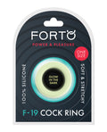 Forto F - 19 Two Tone Liquid Silicone Cock Ring - Black/Glow in the Dark