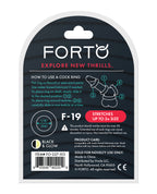 Forto F - 19 Two Tone Liquid Silicone Cock Ring - Black/Glow in the Dark