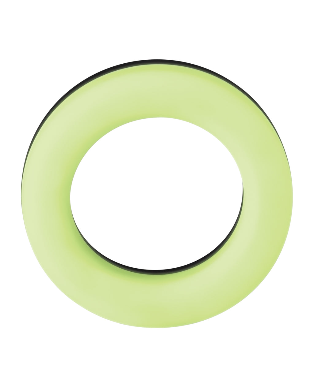 Forto F - 19 Two Tone Liquid Silicone Cock Ring - Black/Glow in the Dark